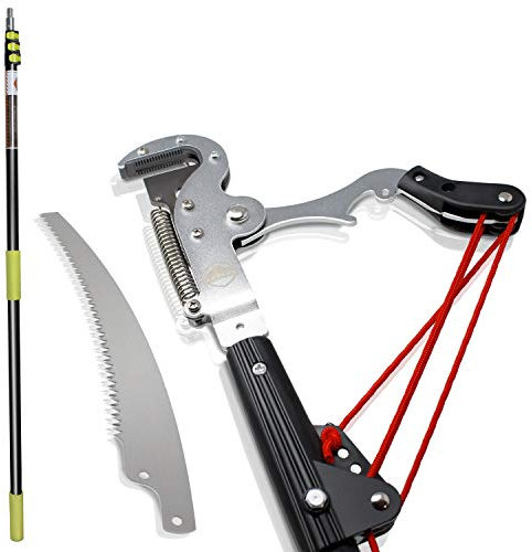 Amazy Iceberk Schneidgiraffe + Astsäge (1,55 – 5,40 m) – Teleskopschere zum Beschneiden von Bäumen und dichten Büschen ganz ohne Leiter