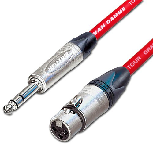 Female XLR to ¼ TRS Jack Lead. Balanced Van Damme Mic Cable. Short 10m 6m 3m 20m (5m, Purple)