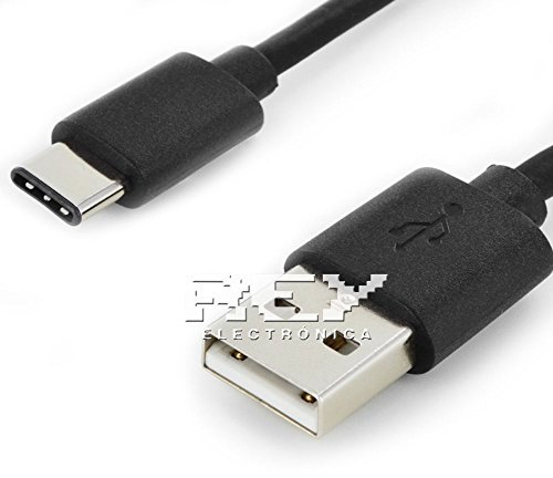 REY Cable USB 3.1 Tipo C a USB para Carga y Transferencia de Datos, 1,5 Metros Negro