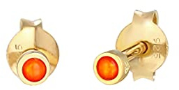 Elli Ohrringe Damen Ohrstecker Rund Orange Sommer Trend mit Synthetischem Opal in 925 Sterling Silber