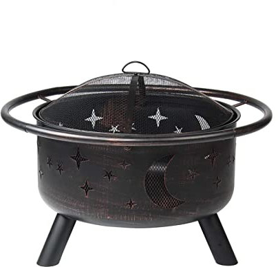 CJCSM Braciere, braciere a Legna da 30’’ con Schermo a Rete per Protezione Brace, Riscaldamento da terrazza, braciere, fornello a Scodella per falò, per Campeggio, Picnic, Cortile