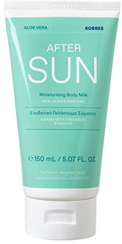 KORRES ALOE VERA Feuchtigkeitsspendende Bodymilk, After Sun Pflege für jeden Hauttypen, vegan, 150 ml