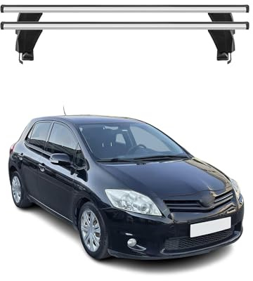 OMAC Dachträger Querträger Alu für Toyota Auris I 2006-2012 – Abschließbar – T-Nut – City-Crash-getestet – Max. 50 kg Silber