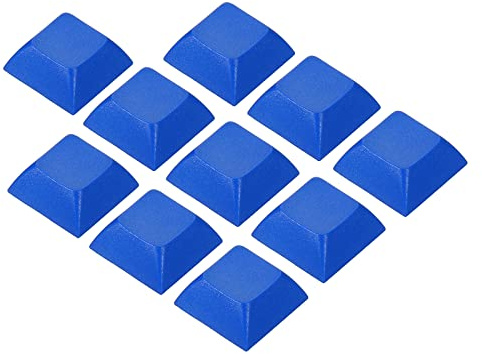 PATIKIL 1U Blank Keycaps, 10 Pack Universal PBT Keyboard Replacement Accessories for MX Mechanical Keyboard, Blue