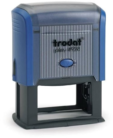 Trodat - Printy 4928 - Custom Stempel mit Wunschtext personalisieren, hier gleich online gestalten Gehäusefarbe Schwarz – Adresstempel - Firmenstempel - mit Wunschtext - 60x33 mm - 9 Zeilen