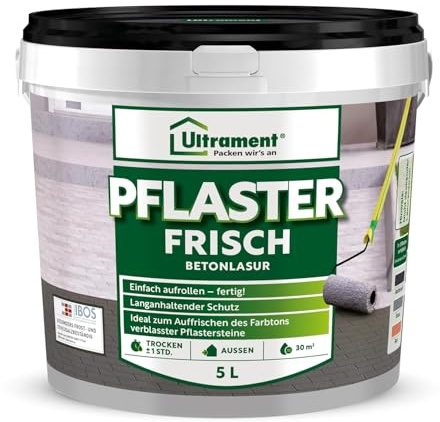 Ultrament Tiritas frescas 5 L antracita | barniz exterior para pavimentos y pavimentos | resistente a los rayos UV y a la intemperie, renovador de tonos