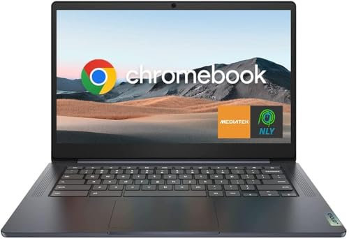 Lenovo Laptop Chromebook da 14 pollici (ultimo modello), processore MediaTek a 8 core, 4 GB di RAM LPDDR4X, 64 GB eMMC, Wi-Fi, webcam, USB-C, batteria a lunga durata, NLY MP, Abyss Blue, Chrome OS