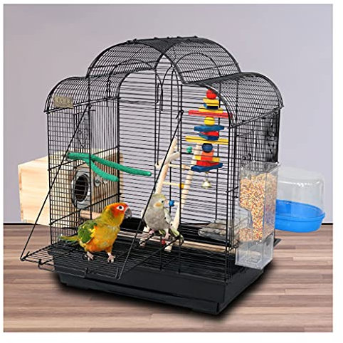SUNESA Vogelvoliere vogelkäfige Großer Vogelkäfig Metallkuppel Papageikäfig mit Zuchtbox und Feeder Vogelkäfig for Starling Budgien Kanarische Liebe Vögel Vogelhaus