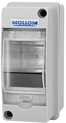 MOLLOM 2 Way Circuit Breaker MCB Distribution Protection Box with DIN Rail, IP65 Waterproof,for Indoor and Outdoor