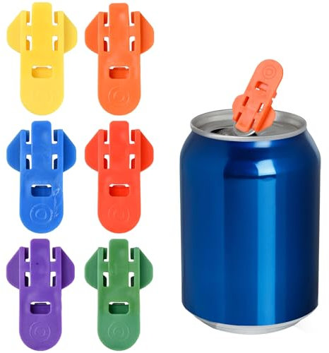 6 Piezas Abrelatas de Plástico Abrelatas Portátil Abrelatas de Cerveza de Soda Abrelatas con Anilla para Latas de Bebidas Abrelatas para Abrir Bebidas para Latas de Aluminio Cola, Cerveza