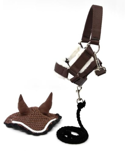 Insektenmütze braun und Halfter mit Führleine für Hobby Horse und Hobby Horsing.