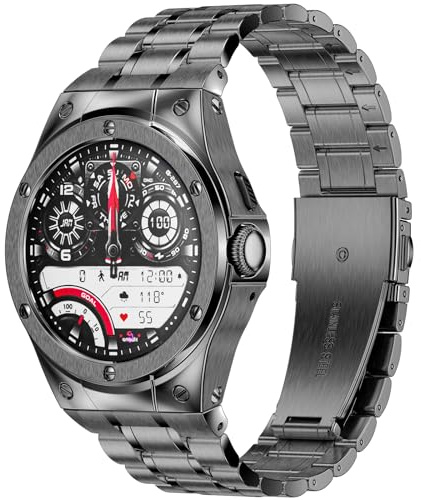 SUPLINK Edelstahl Armband Kompatibel mit Google Pixel Watch 3/2/ 1 Armband Herren, Metall Ersatzbänder für Google Pixel Watch 41mm 45mm(Schwarz)