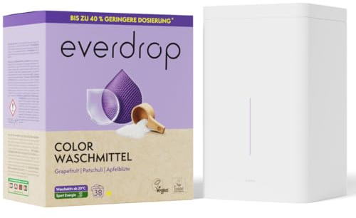everdrop Colorwaschmittel Set (38 Waschladungen, 1x Aufbewahrungsbox)