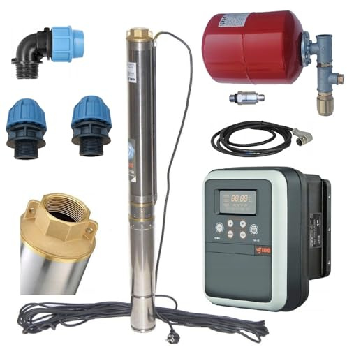 PAG Turbo GmbH® - 3,5 Tiefbrunnenpumpe sandverträglich 6300L/h - 9bar - Inverter IVR05 + SET für Bewässerung
