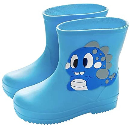 Stivali da Pioggia Classici per Bambini in Gomma PVC - Scarpe da Acqua Impermeabili Antipioggia per Bambina e Bambino (Blue, 21 Infant)