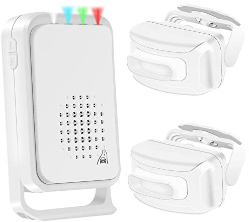 NineLeaf Détecteur de Mouvement, Carillon de Passage Magasin,d'Entrée de Magasin, Sonnette de Porte de Boutique Professionnelle, IP64,280m,Antivol,pour Maison, Entrepôt,Bureau |1 Récepteur,2 Capteurs