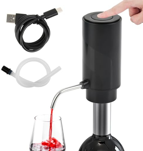 DODUOS Automatic Electric Wine Aerator, Electric Wine Dispenser, Electric Wine Decanter Wines Aerator Pourer Decanter Rechargeable, Enhances Flavor & Aroma of Red & White Wines