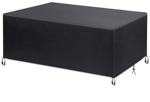 Copertura per tavolo da giardino, 275 x 235 x 55 cm, rettangolare, protezione impermeabile e resistente ai raggi UV, copertura per tavolo da barbecue, resistente alle intemperie