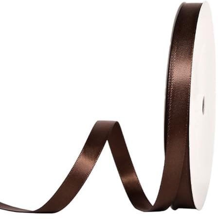 91 m Satinband Braun, 10 mm Doppelseitig Schleifenband Geschenkband Dekoband Seidenband Doppelsatinband Satin Ribbon für Hochzeit Geburtstag Party Dekoration, Geschenkverpackung, Basteln