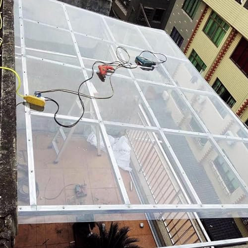 2 mm Polycarbonat-Dachbahn für Gewächshäuser, UV-beständig, regendicht, schlagfest und bruchsicher, ideal für Überdachung, Carport, Frühbeet (1 m x 2 m)