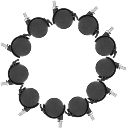 jojofuny 10Pcs Multi-function Office Chair Casters with Brake Wear-resistant Nylon Wheels for Furniture Swivel Smooth Glide Replacement for Bedroom and Office Chairs