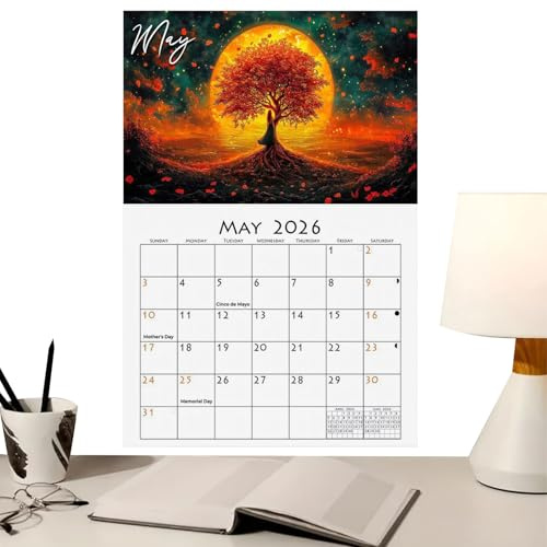 2026 Väggkalender | Mystisk ljuskalender | Spiralbunden årsplanerare 2026 | Personlig tidsplanerare för att göra-lista mål organisera möten