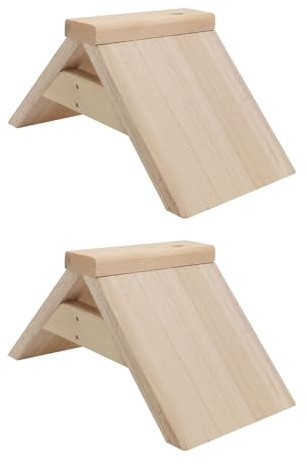 Lurrose 2Pcs Wooden Pigeon Perch Stand Natural Wood Bird Rest Frame Elevated Platform for Pet Pigeons Parrots and Birds Safe Non-toxic Rack