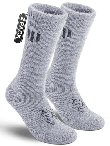 Juclise Alpaca Wool Heavyweight Thermal Boot Socks Winter Hunting Hiking Working Cold Weather Cushioned(Dusty Lilac M)