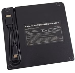 NAMOARLY Unidad de DVD Externa Tipo C para Portátil y Escritorio, Grabadora Multifunción USB 3.0, Diseño Clásico Negro Ultra Delgado Material Abs