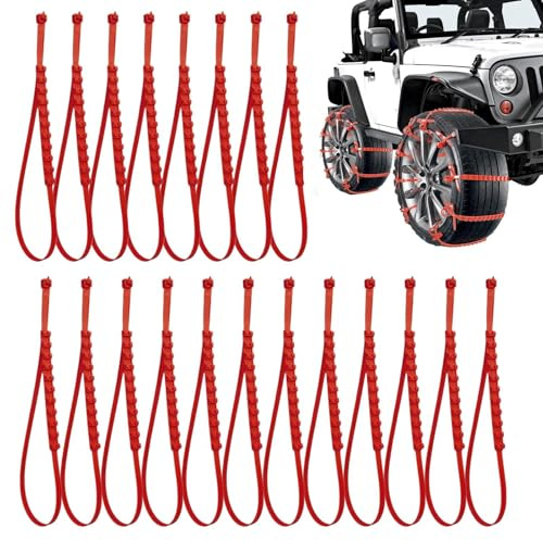 shpuuyy Cadenas Para Nieve Tipo Brida,20 Unidades Cable Antideslizante y Ajustable | Cadenas De Nieve Ajustables | Coche Camión SUV Tracción Hielo Invierno Barro Viaje Carretera