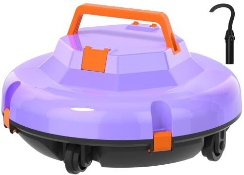 Baopilong Aufrüstung Kabelloser Roboterpoolsauger für obenliegende Pools, 120 - Minuten Laufzeit, Automatischer Poolreiniger für Einbettungspools bis zu 1.000 Quadratfuß, Selbstparkender Poolroboter | Automatischer Poolreiniger für Einbettungspools bis zu 1.000 Quadratfuß, Selbstparkender Poolroboter Poolsauger Akku