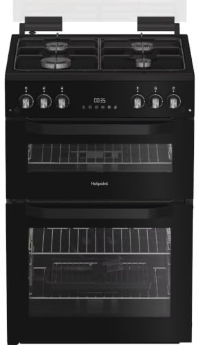 Hotpoint HTG6GDCB1 Single Oven Gas Cooker with Variable Gas Grill - Black - A+ Rated