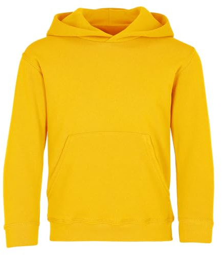 Fruit Of The Loom Boy's Pull-over Classic Pull-over Long Sleeve Hooded Sweat, Sunflower, 7-8 Years (Manufacturer Size: 128)