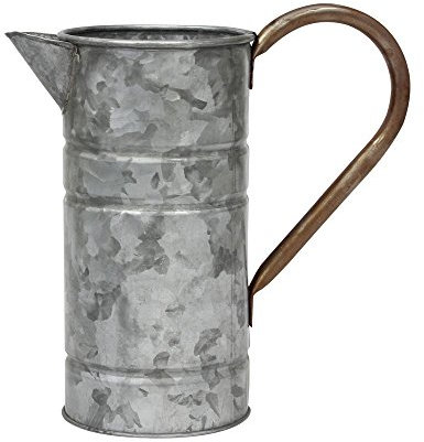 Stonebriar Decorative Antique Galvanized Metal Pitcher with Handle