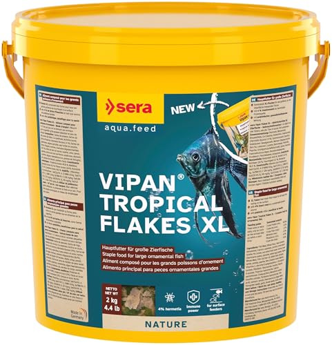 sera vipan Flakes XL 10 L 2.000 g | alimento Principal para Peces Ornamentales Grandes Que se alimentan en la Superficie | Escamas XL Que Mantienen su Forma | favorece un Crecimiento Sano
