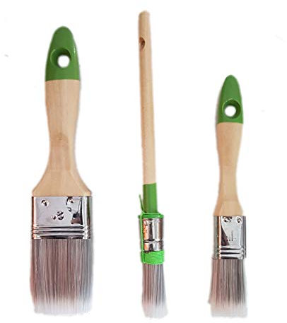 3 tlg Pinselset PROFI Pinsel Lackierpinsel Kreidefarbe Wasserlack Lasurpinsel