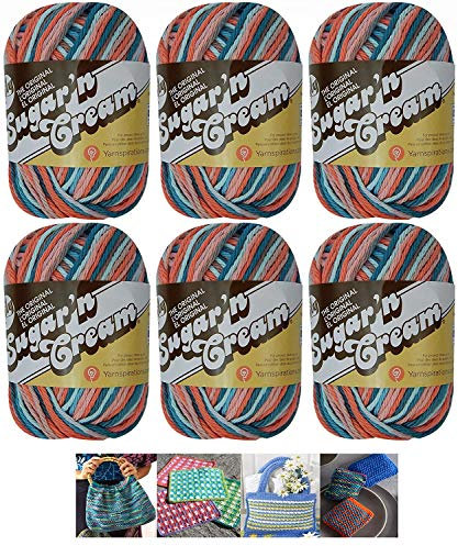 LILY SUGAR 'N CREAM - PACK OF 6 BALLS - 56.7G EACH BALL- CORAL BREEZE