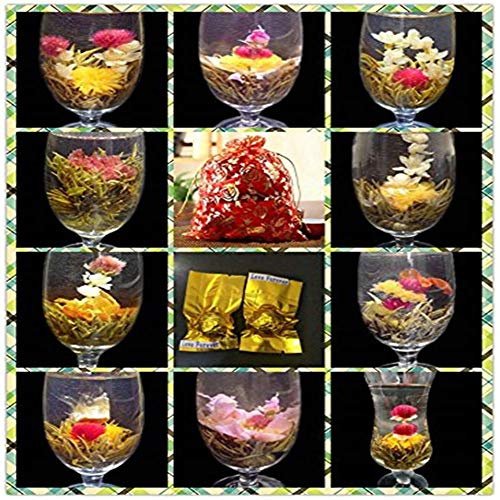 10/16pcs à Fleurs Thé Ensemble Cadeau, Aléatoire Chinois Vert Artistique en Fleur à Fleurs Fleur Thé Boule - 16pcs / Paquet