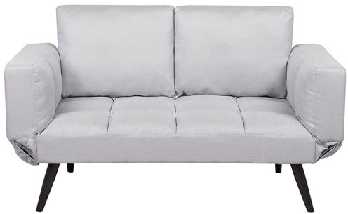 Modern Minimalistisk Bäddsoffa 2-sits Justerbara Armstöd Ljusgrå Brekke