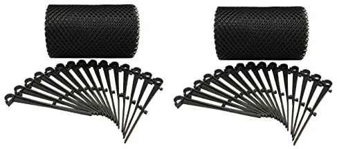 Selections Gutter Protection Mesh Guard Netting with Fixing Clips 6m Roll - Pack of 2