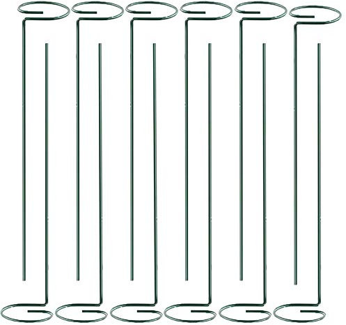 Support de plante à tige unique, tuteurs de jardin robustes en métal, cage à anneaux pour plantes en pot, tomate, rose, hortensia, vigne (44,9 cm, 12 pièces)