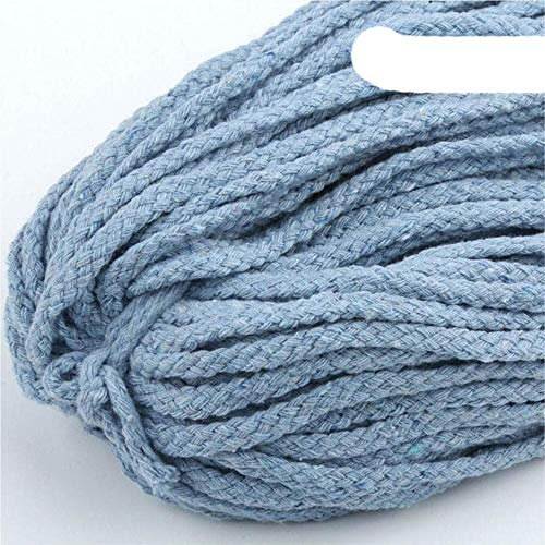 30 Meter 5 mm Baumwollschnur Umweltfreundlich gedrehtes Seil Hochfester Faden DIY Textile Craft Woven String Home Decoration Touw-Himmelblau