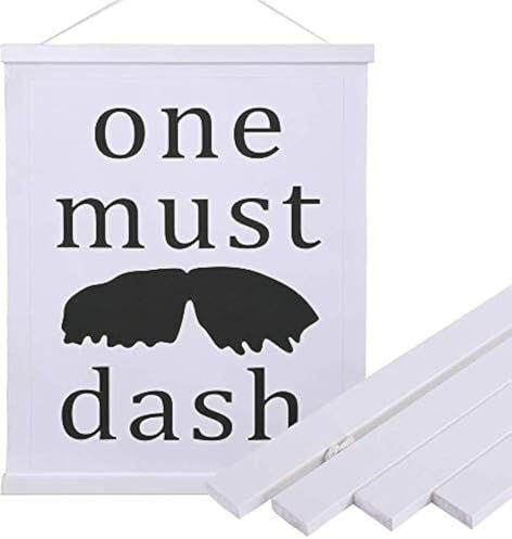 Sanauto Poster Rail, Magnetic Wooden Poster Hanger Holder Frame Strips, Picture Frame, 80 x 60, 80 x 120 (80 cm, White)