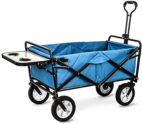 MTYLX Multifunctional Storage Trolley,Multi-Function Shopping Cart,Folding Garden Camping Cart Small Desktop Design Large Capacity Hand Trucks Storage Utility Trolley,Blue,Blue