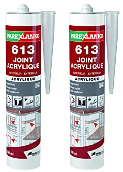 Lot de 2 Mastics acryliques PAREXLANKO 613 Joint acrylique - Blanc - 300ml