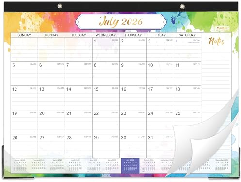 2026-2027 Desk Calendar - July 2026 - December 2027, 14.6 x 11.4 2026-2027 Calendar, 18 Months Desk Calendar, Desk Pad, Colorful