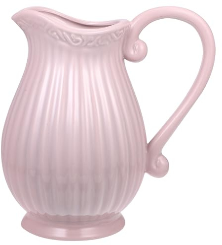 Pitcher Hydroponic Planter White Decor Ceramic Flower Pots Fireplace Flower Vintage Flower Vase Succulents Pot Jug Flowerpot Decorate Pink Spa Table Flowers Ceramic Flower Vase