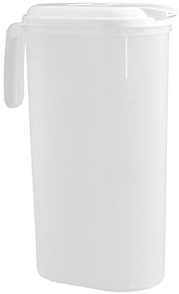 Shuangliao Carafe À Eau pour Réfrigérateur, 1.8L/2.5L Pichet À Eau avec Couvercle, Porte Réfrigérateur en Plastique, Pichet Multi-usages Mobile, Pichets À Thé Glacé, Carafe À Eau pour Jus
