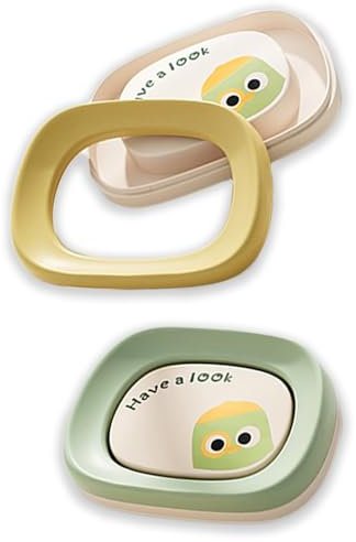 Rhys 2 Pezzi Portasapone da Bagno in Plastica Portasapone Antiscivolo Drenante per La Doccia del Bagno di Casa（Giallo Verde）