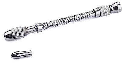 BESTonZON Handbohrmaschine Kleiner Handbohrer Halbautomatischer Präzisions Stiftschraubstock Spannbereich 0,2–2mm für Modellbau Schmuckherstellung Bastelarbeiten